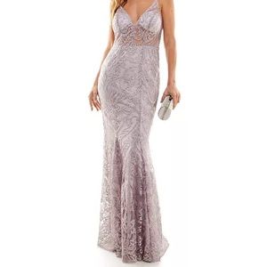 formal embroidered floor-length gown